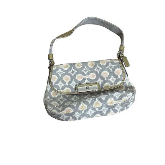 Coach Women's Kristin Ikat Print Canvas Shoulder Handbag Multicolor